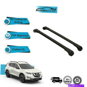 ���[�t�L�����A ���YX-Trail Rouge 2014-Up Roof Rack Cross Bars Rails Alu Black Set Fits NISSAN X-TRAIL ROUGE 2014-UP Roof Rack Cross Bars Rails Alu BLACK SET�y���s�A���i�z