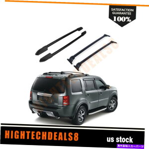 [tLA ubN2x[tTCh[bN+ 09-15z_pCbgp2NXo[וLA Black 2x Roof Side Rails Rack+ 2 Cross Bar Luggage Carrier For 09-15 Honda Pilot