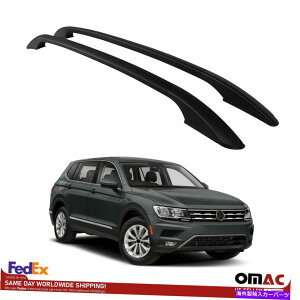 [tLA gbv[tbNTCh[o[ubN2 PCBtHNX[QeBOA2018-2022ɐݒ肵܂ Top Roof Rack Side Rails Bars Black 2 Pcs. Set For Volkswagen Tiguan 2018-2022