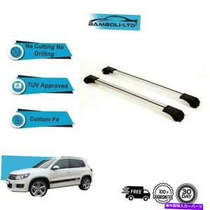 [tLA VWeBOAgbv[tbNNXo[[A[ZbgA2007-2015ijɓKĂ܂ FIT For VW TIGUAN Top Roof Rack Cross Bars Rails Alu SET, 2007-2015 (Black)