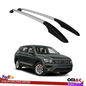 [tLA gbv[tbNTCh[o[Vo[2 PCBtHNX[QeBOA2018-2022ɐݒ肵܂ Top Roof Rack Side Rails Bars Silver 2 Pcs. Set For Volkswagen Tiguan 2018-2022