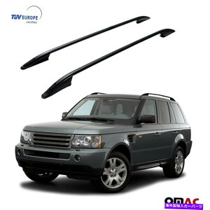 [tLA gbv[tbNTCh[o[AluBW[o[X|[c2006-2013̃ubNZbg Top Roof Rack Side Rails Bars Alu. Black Set For Range Rover Sport 2006-2013