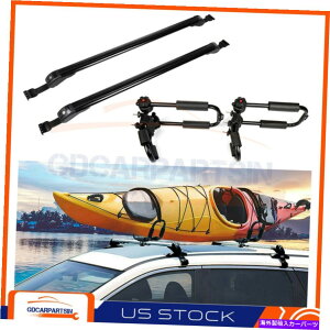 [tLA jo[T43.3 "[tbNNXo[ubN[tbN +wr[f[eBJbNbN Universal 43.3" Roof Rack Cross Bars Black Rails w/Lock +Heavy Duty Kayak Rack