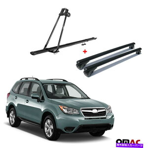[tLA oCNLA[tbN +NXo[XotHX^[2013-2022pubNZbg Bike Carrier Roof Rack + Cross Bars Black Set For Subaru Forester 2013-2022