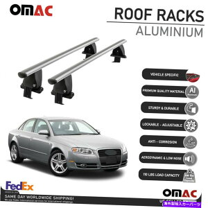 [tLA AEfBA4Z_2005-2008p̃Vo[X[Ygbv[tbNNXo[ݕLA Silver Smooth Top Roof Rack Cross Bar Cargo Carrier For Audi A4 Sedan 2005-2008