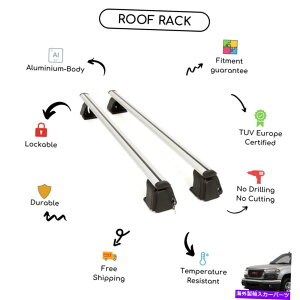 [tLA GMCLjIGNXefbhLu2004-2012ɃZbgꂽ̃[tbNNXo[ Bare Roof Rack Cross Bars Set for GMC Canyon Extended Cab 2004 - 2012