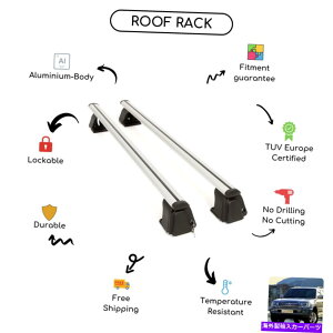[tLA g^hN[U[100 SUV 1998-2007ɐݒ肳ꂽ̃[tbNNXo[ Bare Roof Rack Cross Bars Set for Toyota Land Cruiser 100 SUV 1998 - 2007