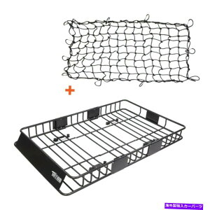 ルーフキャリア Tuffiom 64 "ルーフラック貨物輸送業者、エクステンションとネット、車のトップ荷物バスケット TUFFIOM 64" Roof Rack Cargo Carrier w/Extension & Net, Car Top Luggage Basket