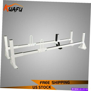 ���[�t�L�����A Kuafu��1996�N�̃V�{���[�G�N�X�v���X���_�[���[�t���b�N�X�`�[�����b�N�t���T�C�Y�o��2�o�[ KUAFU Fits 1996-up Chevy Express Ladder Roof Racks Steel Rack Fullsize Van 2 bar�y���s�A���i�z