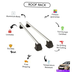 [tLA Ŷ߂ɃZbgꂽ̃[tbNNXo[nb`obN2005-2013 Bare Roof Rack Cross Bars Set for Nissan Note Hatchback 2005 - 2013