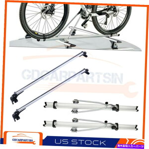 [tLA jo[TJ[gbv48 "\ȃ[tbNNXo[ +]Ԏ]ԃbNw/bN Universal Car Top 48" Adjustable Roof Rack Cross Bar + Bike Bicycle Rack w/ Lock