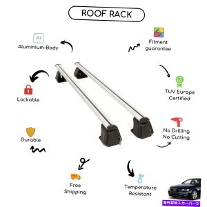[tLA AEfBA4 2007ɐݒ肳ꂽ̃[tbNNXo[ - Abv Bare Roof Rack Cross Bars Set for Audi A4 2007 - Up