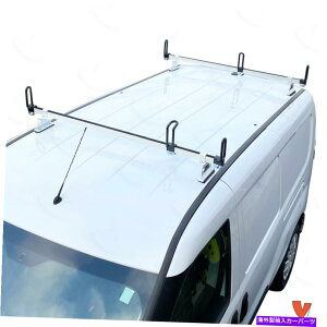 [tLA wr[f[eB[2o[zCgGFY_[[tbNVXetBbgFv}X^[VeB Heavy duty 2 bar white GFY ladder roof rack system Fits: RAM ProMaster City