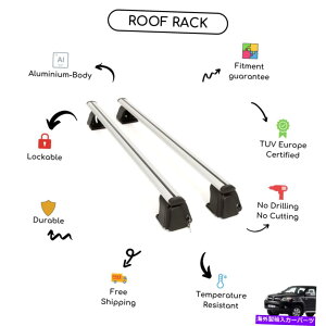 [tLA g^nCbNXVIIsbNAbv2006-2015ɐݒ肳ꂽ̃[tbNNXo[ Bare Roof Rack Cross Bars Set for Toyota Hilux VII Pick-Up 2006 - 2015