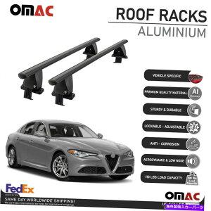 [tLA Alfa Romeo Giulia 2017-2022X[Yȃ[tbNNXo[LA[ubN Fits Alfa Romeo Giulia 2017-2022 Smooth Roof Rack Cross Bar Carrier Rail Black