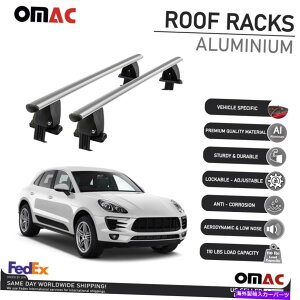 [tLA Vo[X[Xgbv[tbNNXo[וLA|VF}J2015-2022 Silver Smooth Top Roof Rack Crossbar Luggage Carrier For Porsche Macan 2015-2022