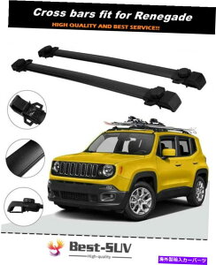 [tLA W[vlQ[h2015-2021A~jE[t[bNNXo[NXo[ɓK2PC 2Pcs Fit for Jeep Renegade 2015-2021 Aluminum Roof Rail Rack Cross Bars Crossbar