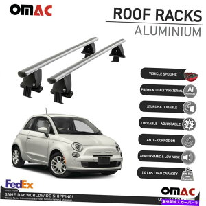 [tLA Vo[X[Ygbv[tbNNXo[וLAALU FIAT 500 2015-2022 Silver Smooth Top Roof Rack Cross Bar Luggage Carrier Alu For Fiat 500 2015-2022