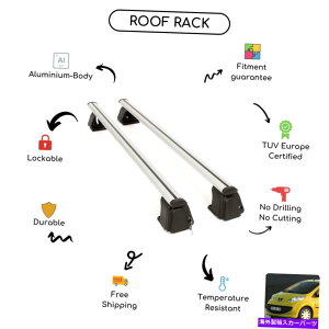 [tLA vW[107nb`obN2005-2015ɐݒ肳ꂽ̃[tbNNXo[ Bare Roof Rack Cross Bars Set for Peugeot 107 Hatchback 2005 - 2015