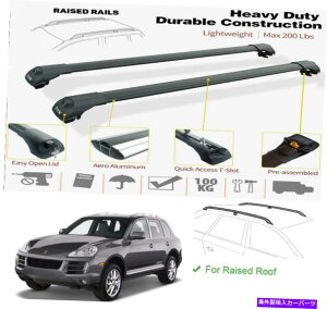 [tLA |VFJCG2003-2010p̃[tbNNXo[ݕ^Ǝ҃ubNZbg Roof Rack Cross Bars Cargo Carrier Black Set For Porsche Cayenne 2003-2010