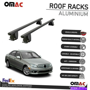 [tLA Œ|Cg[tbN[̓ZfXCNXZ_2008-2014NXo[ubNɓK܂ Fixed Point Roof Rack Rail Fits Mercedes C-Class Sedan 2008-2014 Cross Bar Black