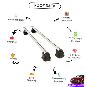 [tLA LfbNATSZ_2013-2019ɐݒ肳ꂽ̃[tbNNXo[ Bare Roof Rack Cross Bars Set for Cadillac ATS Sedan 2013 - 2019