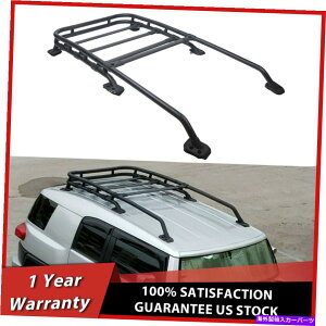 [tLA 07-14 FJN[U[ubNIt[hX^C[tbN[וLAA~jE For 07-14 FJ Cruiser Black Offroad Style Roof Rack Rail Luggage Carrier Aluminum