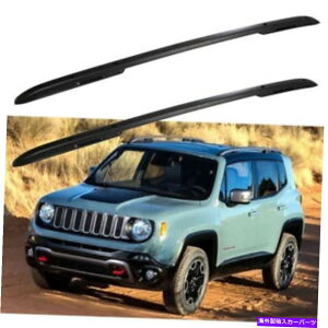 [tLA W[vlQ[h2015-20182x[tbNNXo[[ubNA~jEו 2X Roof Rack Crossbars Rail For JEEP RENEGADE 2015-2018 Black Aluminum Baggage