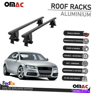 [tLA AEfBA4Z_2009-2012X[Yȃgbv[tbNNXo[LA[ubN Fits Audi A4 Sedan 2009-2012 Smooth Top Roof Rack Cross Bar Carrier Rail Black