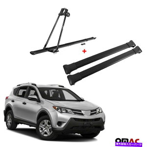 ルーフキャリア バイクキャリアルーフマウントラック +クロスバーブラックセットトヨタRAV4 2013-2018 Bike Carrier Roof Mount Rack + Cross Bars Black Set For Toyota RAV4 2013-2018