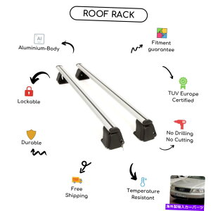 [tLA AEfBA8 1989-2002pɐݒ肳ꂽ̃[tbNNXo[ Bare Roof Rack Cross Bars Set for Audi A8 1989 - 2002