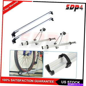 [tLA jo[T50 "gbv[t2xNXo[bN + 2̃}EgoCNbNNv}Eg Universal 50" Top Roof 2x Cross Bar Rack + Two Mountaion Bike Racks Clamp Mount