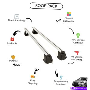 [tLA NTXCT 200H 2011-2017ɃZbgꂽ̃[tbNNXo[ Bare Roof Rack Cross Bars Set for Lexus CT 200h 2011 - 2017