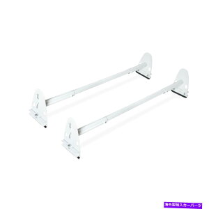[tLA Ԃ̉ドbNo͂bN2tH[hV{[_bWp̃o[X`[zCg Car Rooftop Rack Van Roof Ladder Rack 2 Bar Steel White For FORD CHEVY DODGE