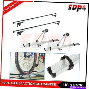 [tLA Vo[50 "gbv[tbN2xNXo[+]ԃbNgbvNvjo[T2oCN Silver 50" Top Roof Rack 2x Cross Bar+ Bike Racks Top Clamp Universal For 2 Bike