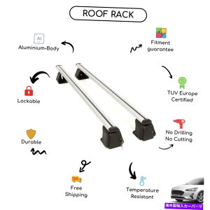 [tLA tH[htH[JX4-5nb`obN2019ɃZbgꂽ̃[tbNNXo[ - Abv Bare Roof Rack Cross Bars Set for Ford Focus 4-5 Hatchback 2019 - Up