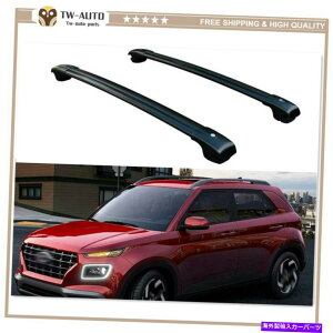 [tLA 2pcs̓q_C2020 2021bN\ȃ[t[bNNXo[NXo[ɓK܂ 2Pcs Fits for Hyundai Venue 2020 2021 Lockable Roof Rail Rack Cross bar Crossbar