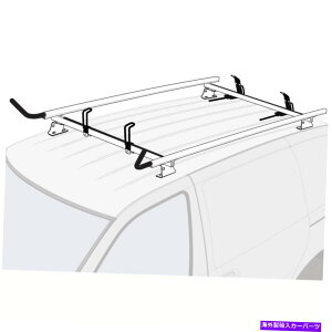 [tLA sbNAbvgbp[jo[TzCg2x_[z_[A~jE[tbNVXe Pickup Topper UNIVERSAL White 2x Ladder Holder Aluminum Roof Rack System