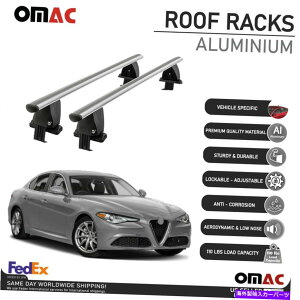[tLA Alfa Romeo Giulia 2017-2022̊炩ȃgbv[tbNNXo[וLA Smooth Top Roof Rack Cross Bar Luggage Carrier For Alfa Romeo Giulia 2017-2022