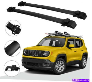 [tLA W[vlQ[h2015-2020A~jE[t[bNNXo[NXo[ɓK2PC 2Pcs Fit for Jeep Renegade 2015-2020 Aluminum Roof Rail Rack Cross Bars Crossbar