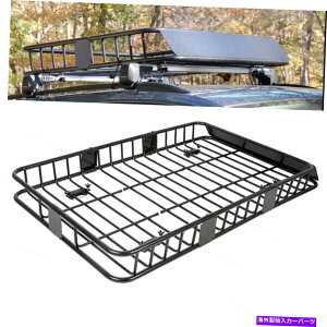 [tLA 64 "jo[TubN[tbNJ[gbvוLAoXPbgz_[w/g@\ 64" Universal Black Roof Rack Car Top Luggage Carrier Basket Holder w/ Extension