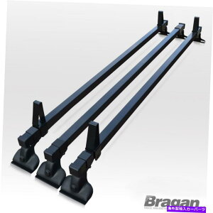 [tLA [tbNo[[3o[VXeX`[ +[hXgbvm[gtBbN02-14 Roof Rack Bars Rail 3 Bar System Steel + Load Stops To Fit Renault Trafic 02-14