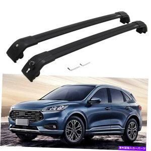 [tLA tH[hGXP[v2020 2021A~jE[t[bNNXo[NXo[ɓK 2Pcs Fits for Ford Escape 2020 2021 Aluminum Roof Rail Rack Cross Bars Crossbars