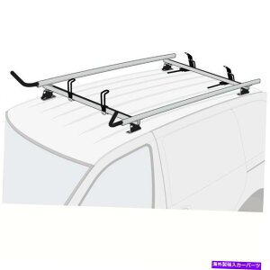 [tLA sbNAbvgbp[jo[TVo[2x_[z_[A~jE[tbNVXe Pickup Topper UNIVERSAL Silver 2x Ladder Holder Aluminum Roof Rack System