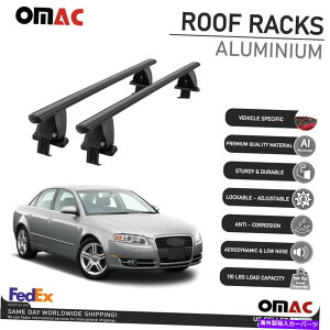 [tLA AEfBA4Z_2005-2008X[Yȃgbv[tbNNXo[LA[ubN Fits Audi A4 Sedan 2005-2008 Smooth Top Roof Rack Cross Bar Carrier Rail Black