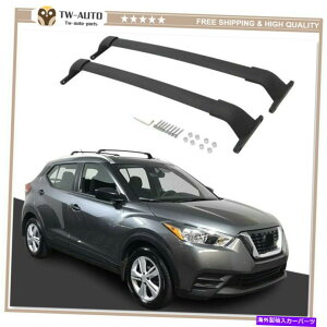 [tLA YLbN2017-2020A~jE[t[bNNXo[NXo[ɓK2PC 2Pcs Fit for Nissan Kicks 2017-2020 Aluminum Roof Rail Rack Cross Bar Crossbar