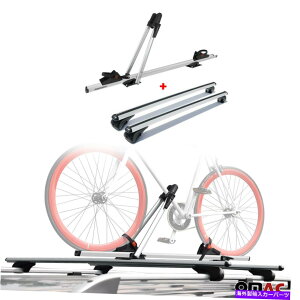 [tLA oCNLA[t[bNNXo[ו42 ''Vo[A~jEZbg Bike Carrier Roof Rail Rack Cross Bars Luggage 42'' Silver Aluminum Set