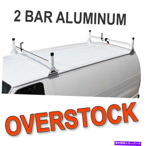 ���[�t�L�����A H1 2 GMC Savana�̃A���~�j�E�����_�[���[�t���b�N�V�X�e��1996-22�i���j H1 2 Bar Aluminum Ladder Roof Rack System for the GMC Savana 1996-22 (White)