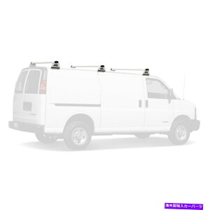 [tLA @eBbNzCgH3 3o[A~jE_[[tbNiACCȂjChevy Express 1996-on Vantech White H3 3 Bar Aluminum Ladder Roof Rack (no acc)Chevy Express 1996-On