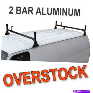 ���[�t�L�����A H1 2 GMC Savana�̃A���~�j�E�����_�[���[�t���b�N�V�X�e��1996-22�i���j H1 2 Bar Aluminum Ladder Roof Rack System for the GMC Savana 1996-22 (Black)